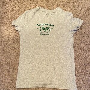 Gray T-Shirt with Green Embroidery